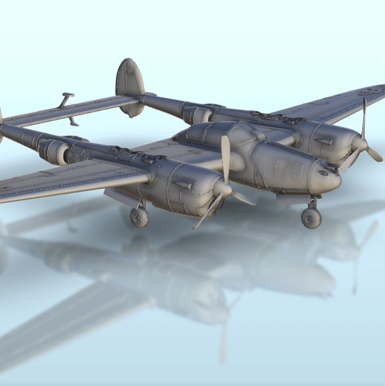 Lockheed P-38 '' Lightning '' - WW2 Terrain plane aircraft
