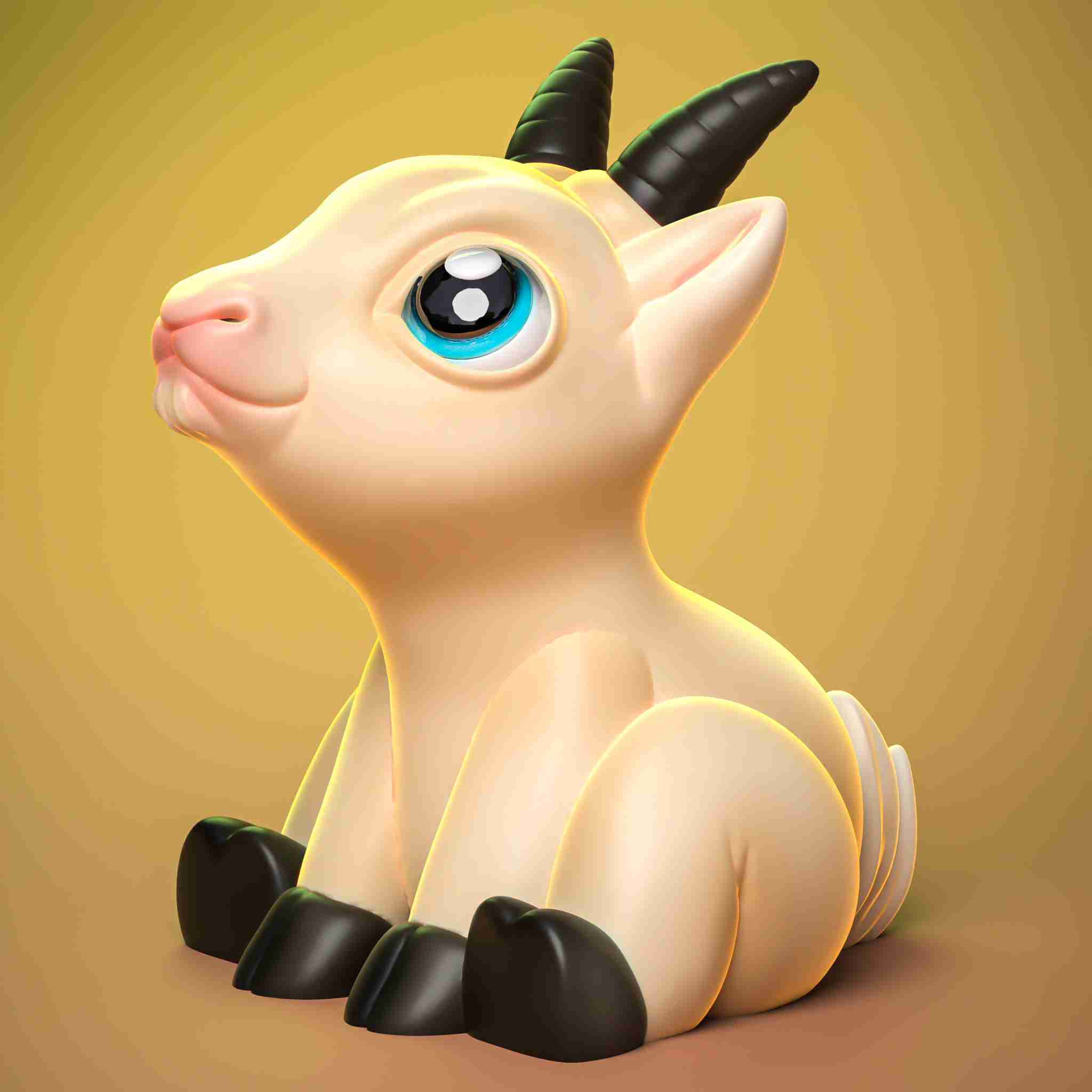 CUTE GOAT PRINT IN PLACE 3D Models Download Creality Cloud cute-goat-print-in-place-3d-models-download-creality-cloud