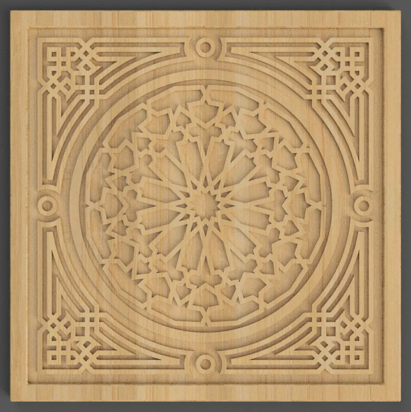 Decorative Arabic Squares coaster - table top - wall art