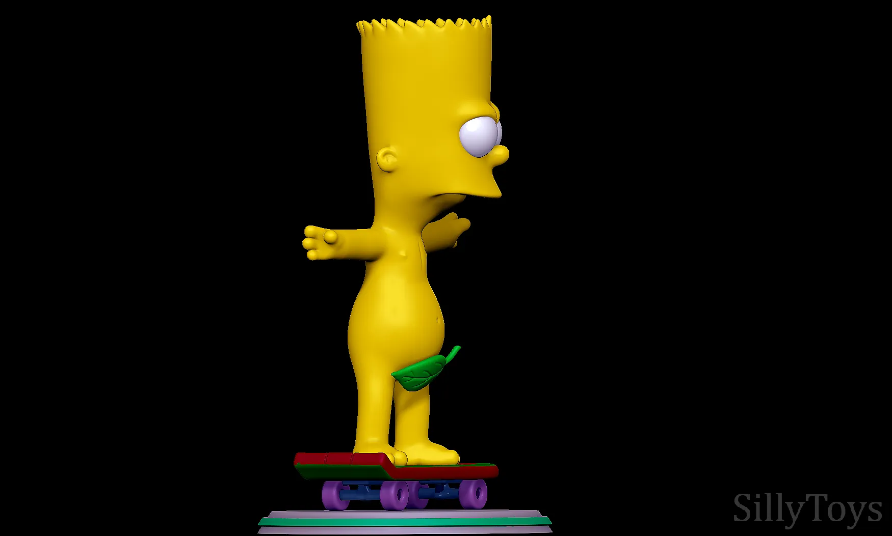 Bart Simpson Skating Naked - The Simpsons