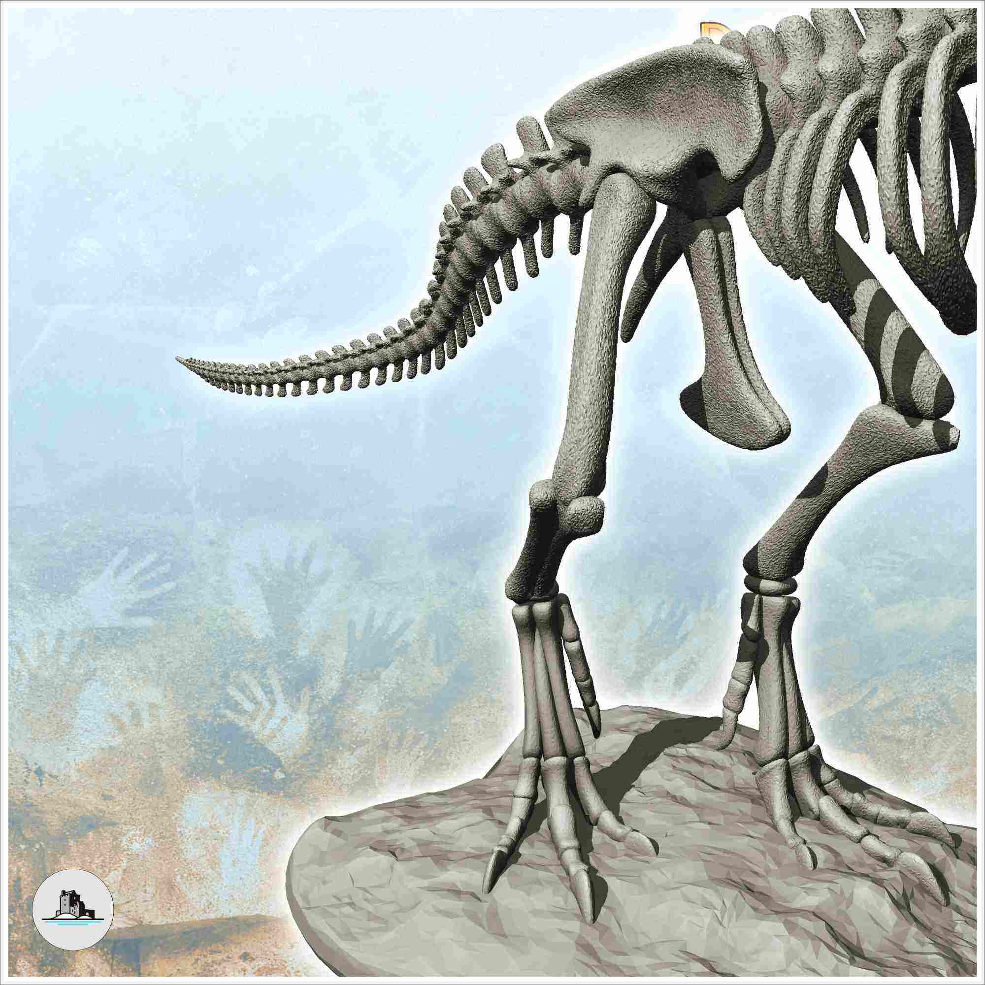 T-Rex dinosaur skeleton with open mouth (1) - miniatures fig
