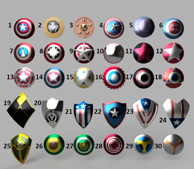 Marvel Comics Captain America Shields & related