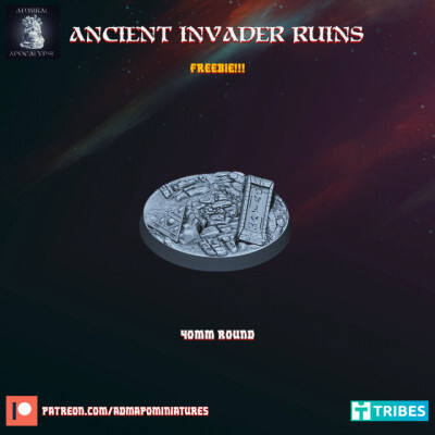 Ancient Invader Ruins 40mm base (Pre-supported Freebie)