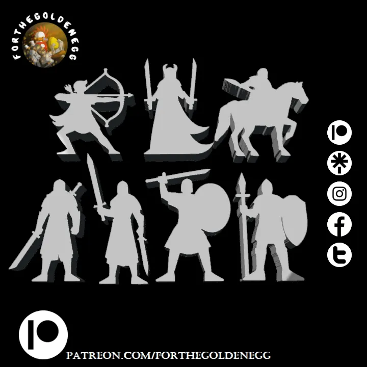 Warrior tokens - supportless, printinplace