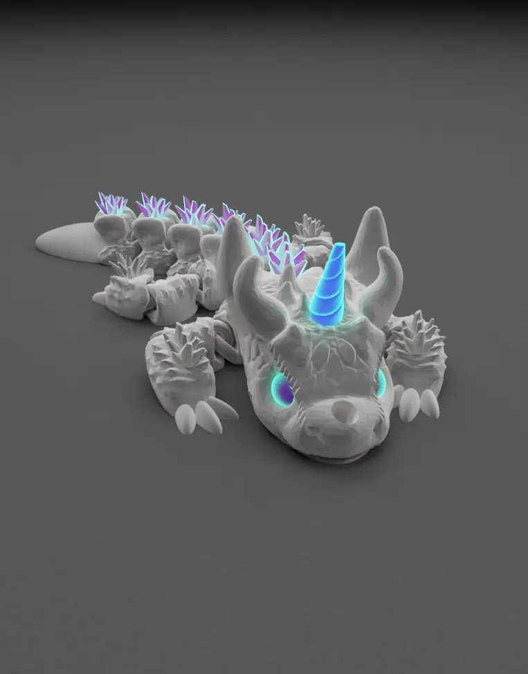 Articulated Unicorn Dragon Keychain Print-in-Place