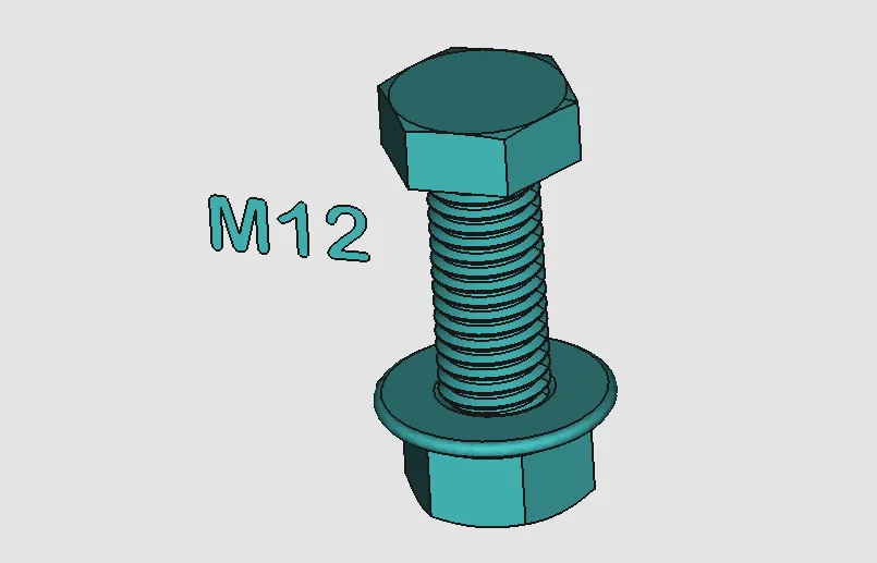 4pc bolt and nut m8-m12