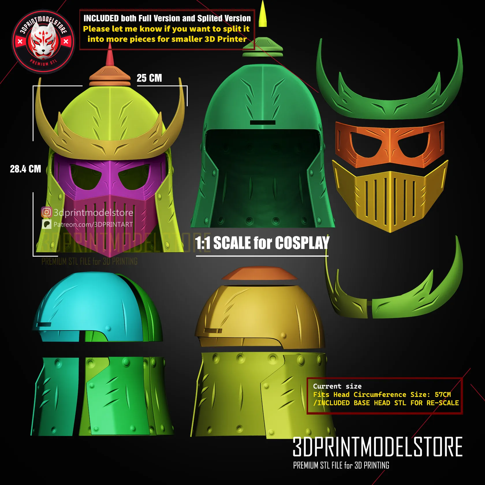 Avatar Fire Nation Soldier Helmet - Premium 3D Print Cosplay