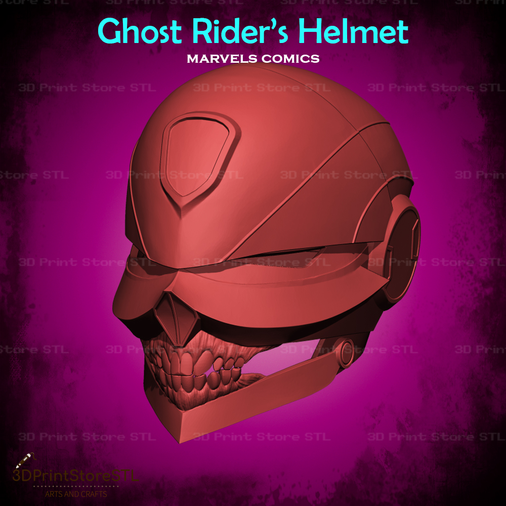 Ghost Rider Helmet Cosplay Marvels Midnight Suns - STL File | 3D models ...