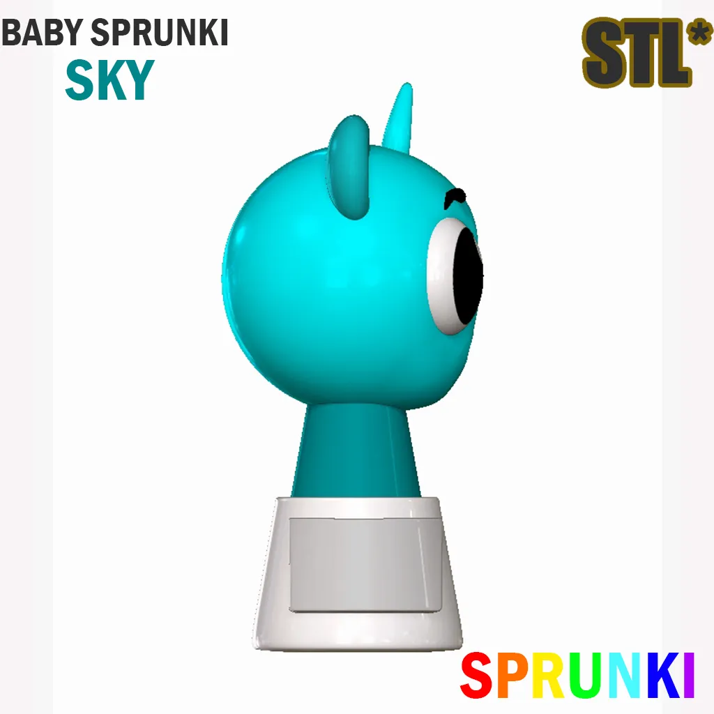 STL Sprunki Incredibox Baby Sky STL 3D Character Fanart