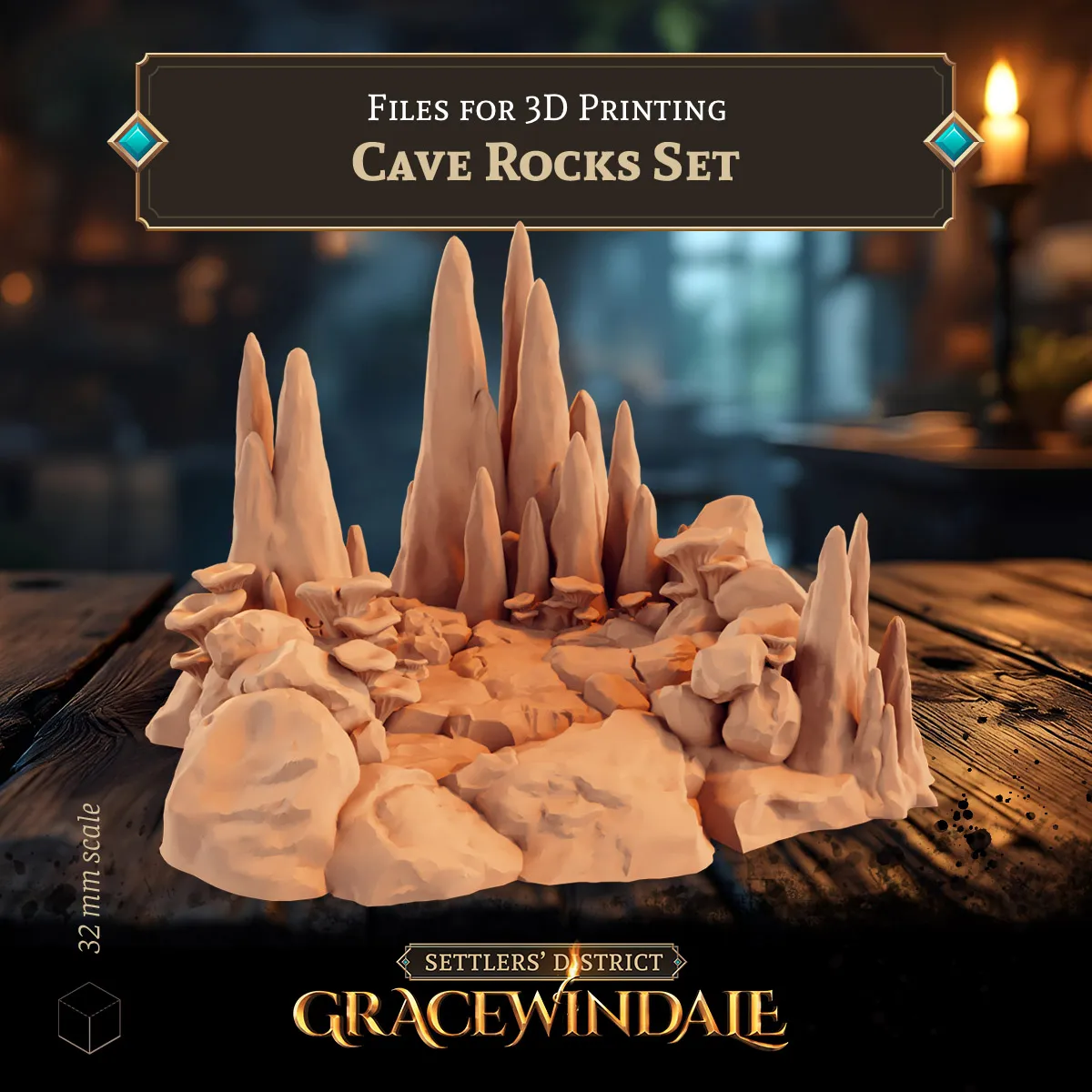 Props & Terrain STL Download - Cave Rocks Setby Gracewindale
