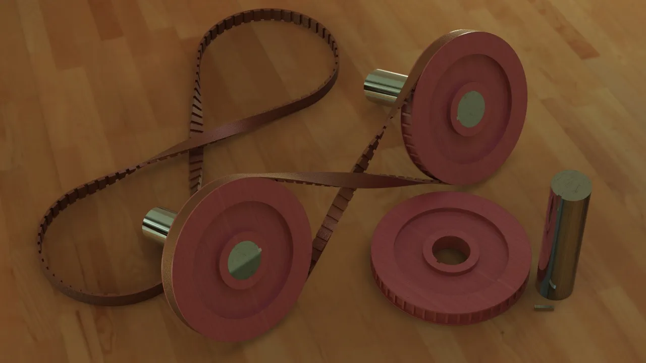 Test Models STL Download - Twisted Timing Belt with Pulleysby Furqan03