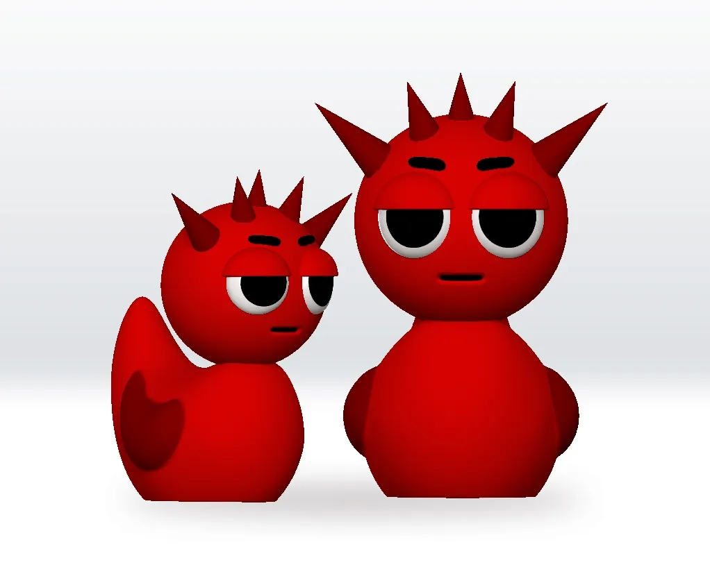 Sprunki Reedy Characters & Creatures STL Download - Sprunki Red Raddy Duck STL file ...