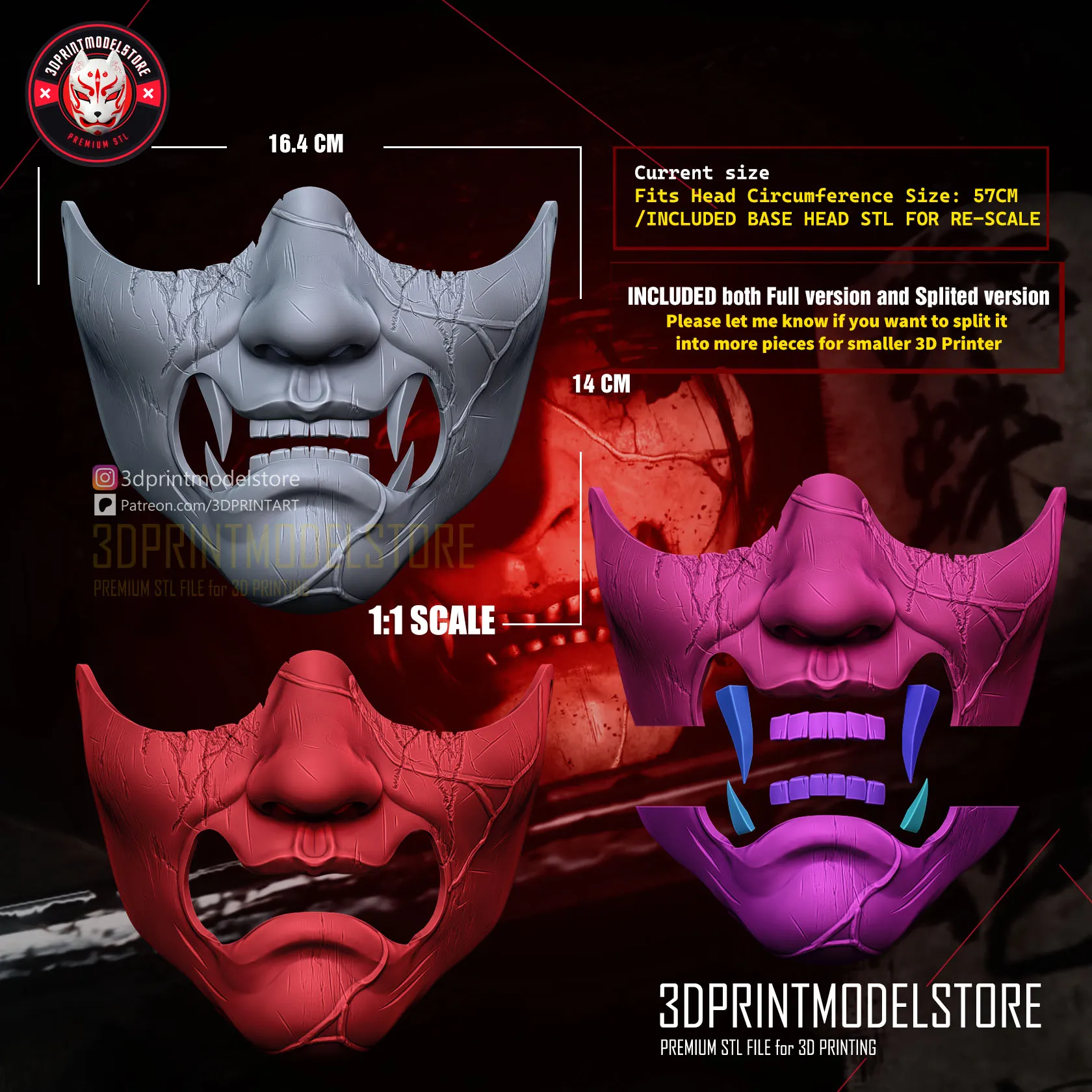 Ghost of Yotei Atsu Mask - Man Version - Oni Samurai Cosplay