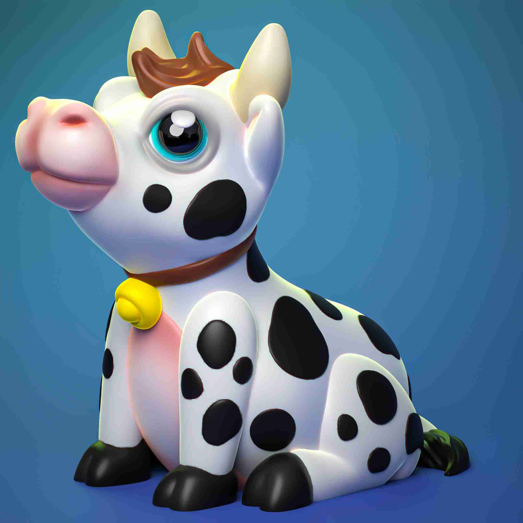 CUTE COW (PRINT IN PLACE) | 3D models download | Creality Cloud