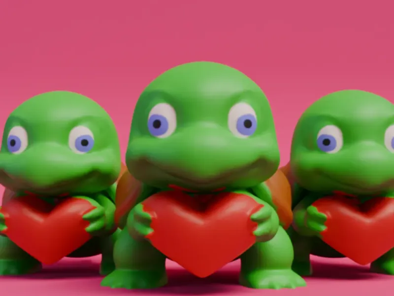 Cute valentine turtle