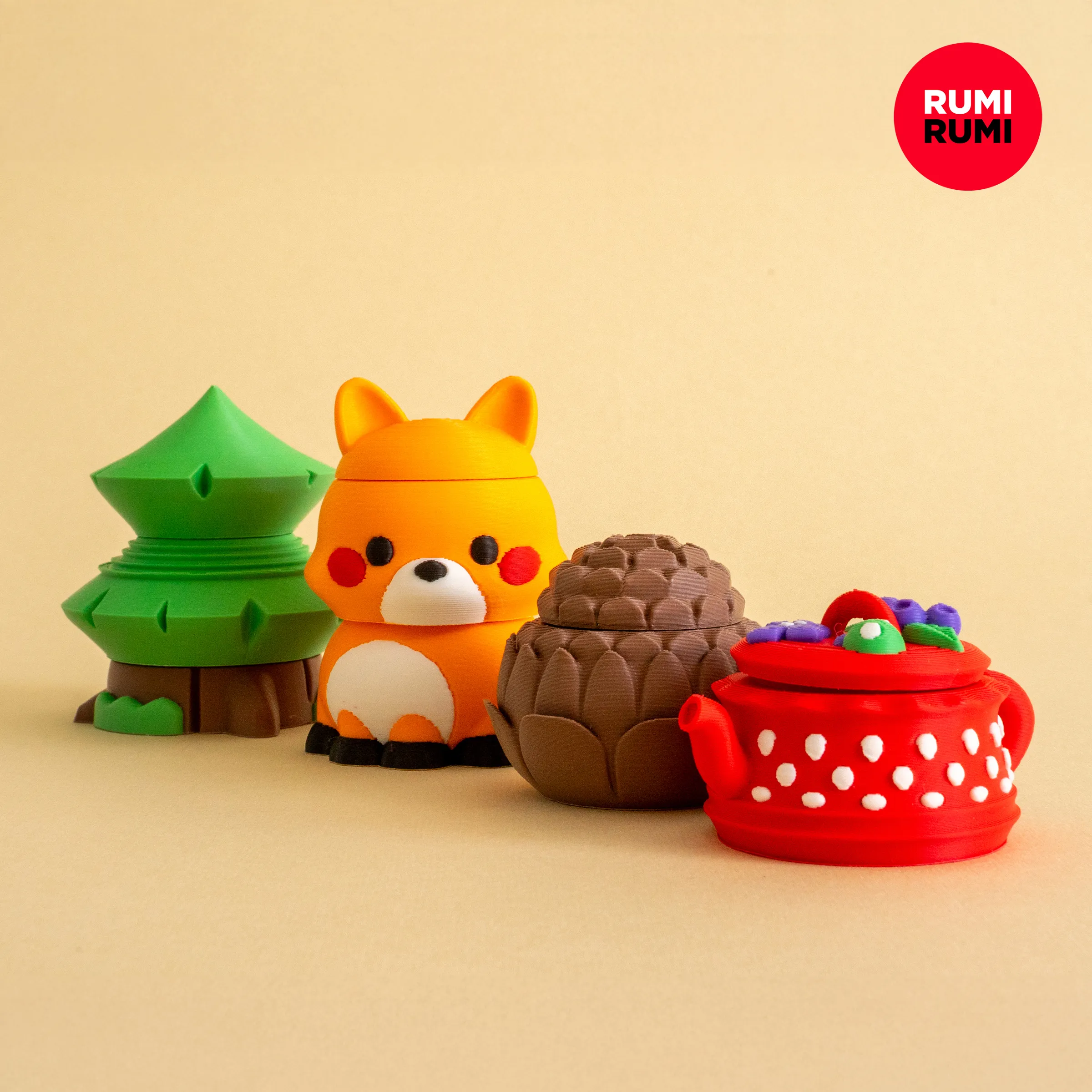 Forest Stackable Rumi Blocks Set with Fox