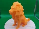 Low-Poly Sitting Lion-3