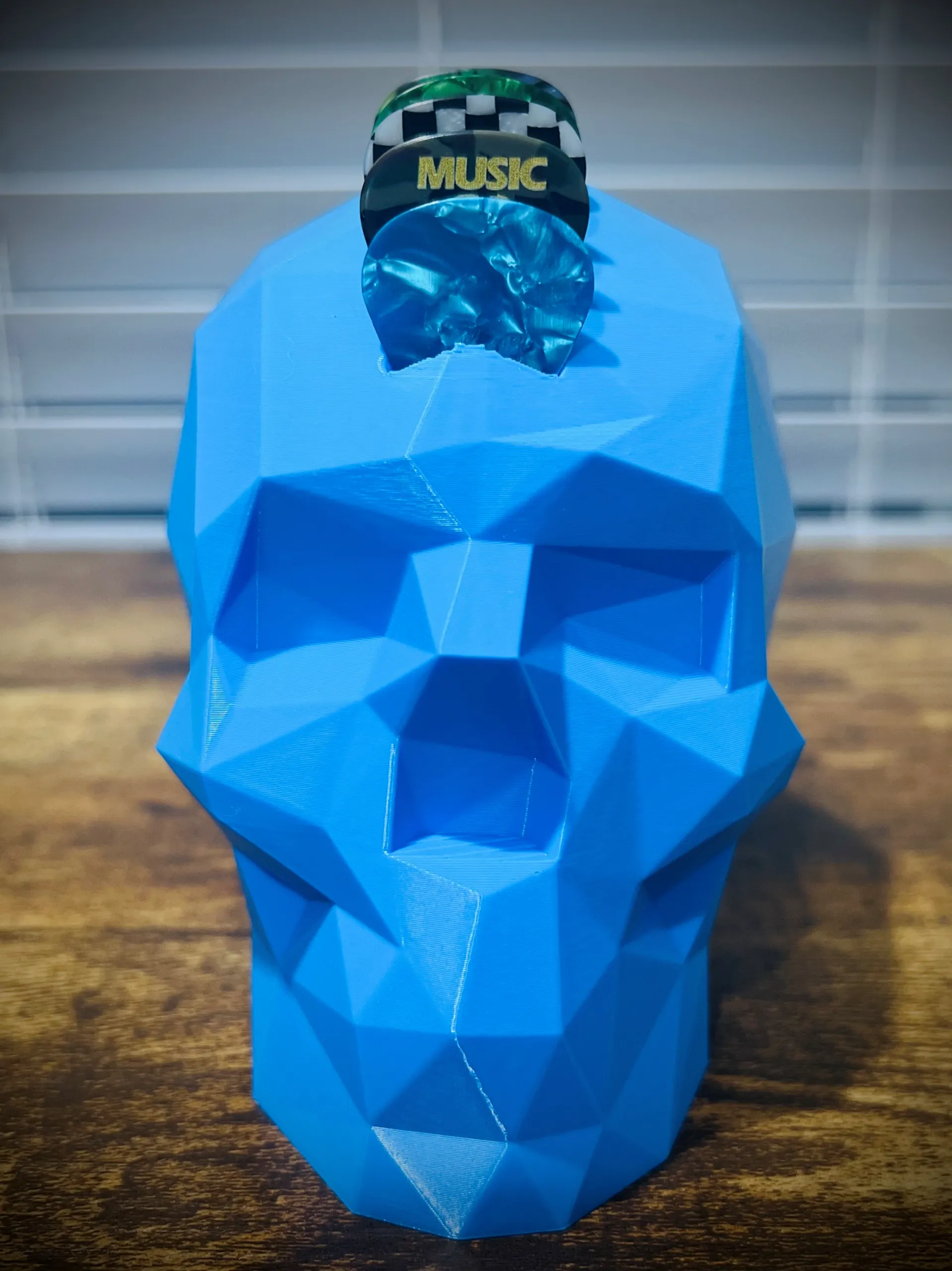 Mohawk Guitar Pick Skull