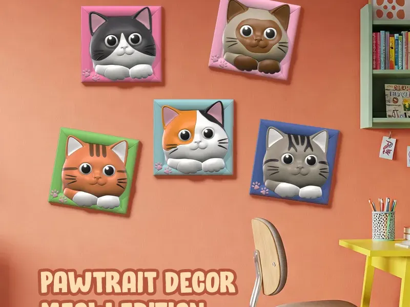DECORAÇÃO PAWTRAIT I EDIÇÃO MIAU | Decoração Fofa de Gato