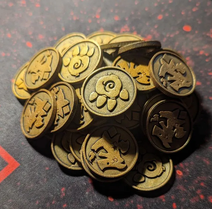 Custom Flamecraft Coin - Board Game Accessory
