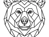 Bear for wall WallArt Low poly-1