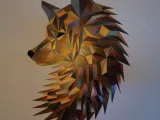 Geometric Wolf (vulpe) cap arta de perete-1