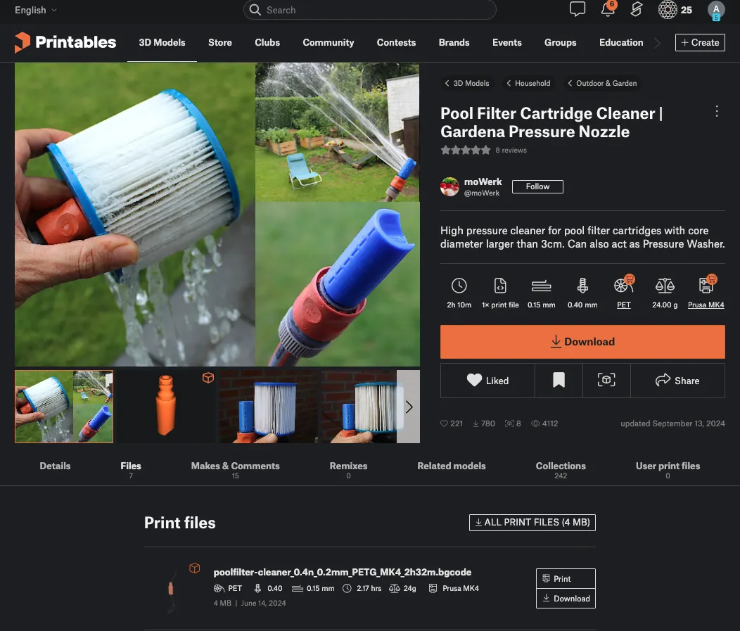 3D Printer Files | 3MF File | Pool Filter Cartridge Cleaner_5 & 8cm ...