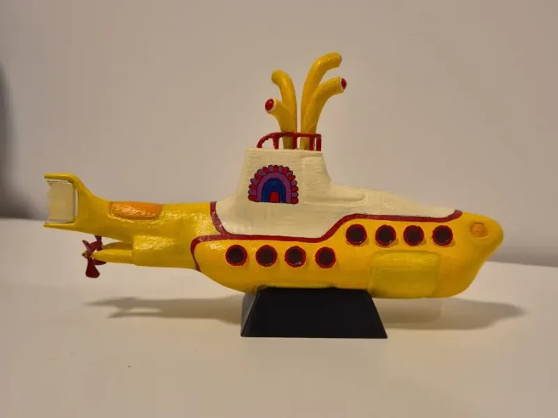 Sous-marin jaune + support