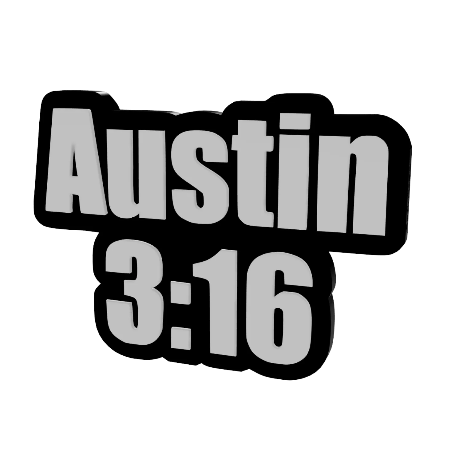 Digital Art STL Download - Austin 3:16 - 3D Multicolor Sign/Logoby Wabushi