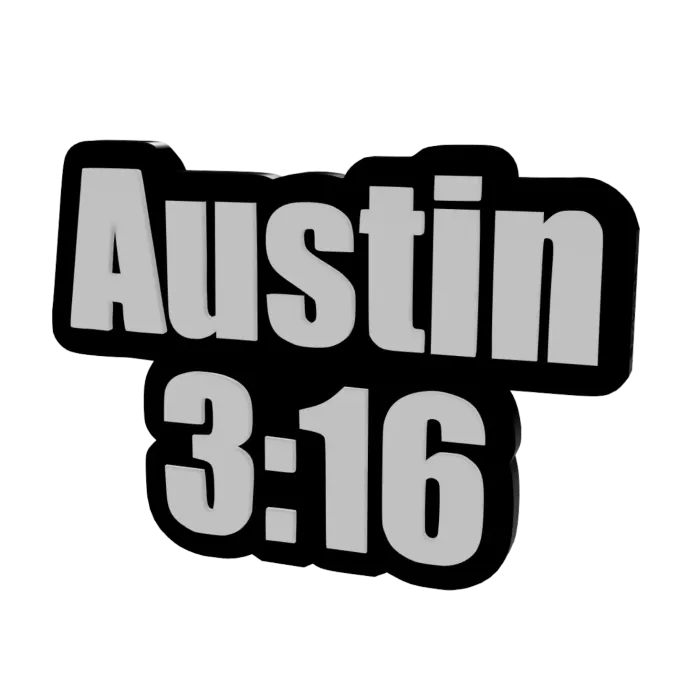 Digital Art STL Download - Austin 3:16 - 3D Multicolor Sign/Logoby Wabushi