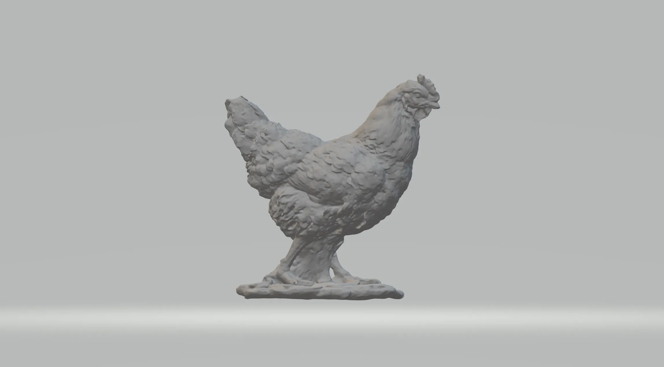 Hen Sculpture 3D print model