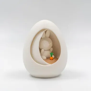 Easter Egg with Cute Little Bunny-1