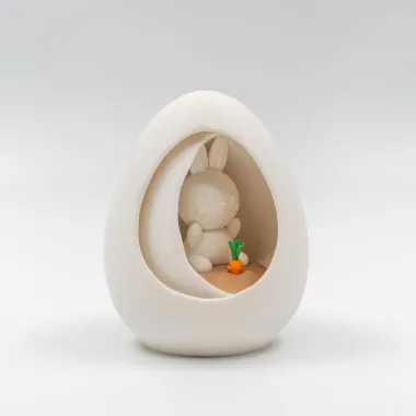 Easter Egg with Cute Little Bunny-1