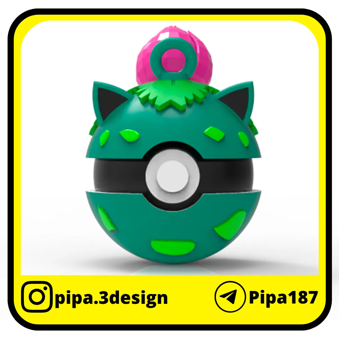 POKEMON CHRISTMAS ORNAMENTS - POKEBALLS Ivysaurs