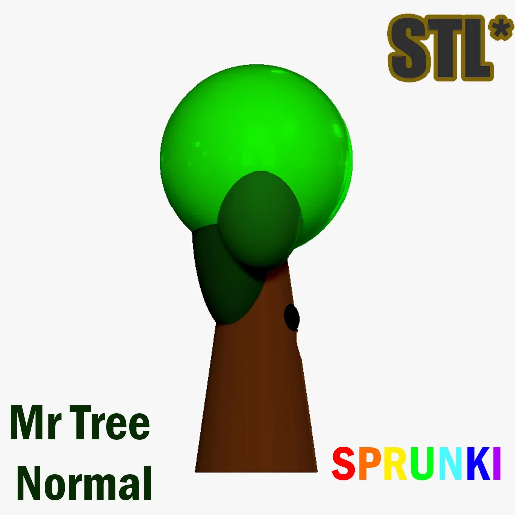 3D Mr Tree Sprunki Incredibox Mr. Tree STL 3D Character Fana