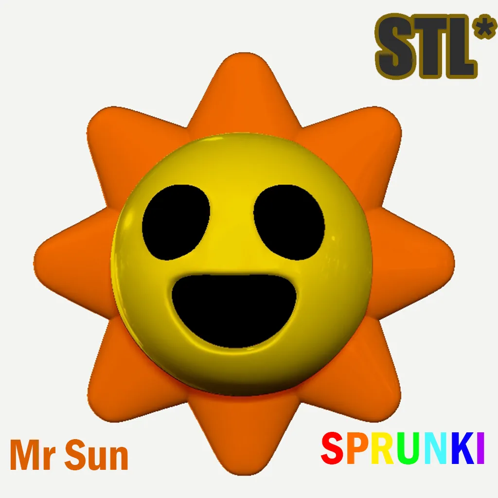 Sprunki 3D Incredibox Mr. Sun STL 3D Character Fanart