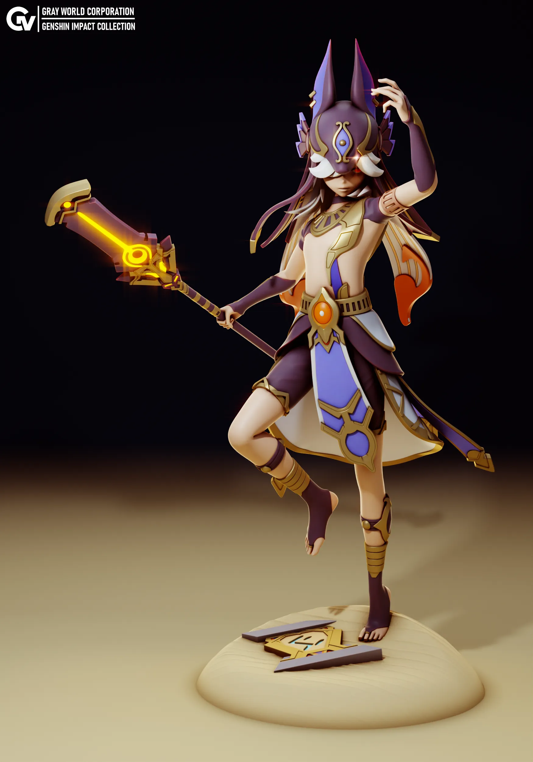 Cyno Reference Personajes y criaturas STL Descarga - Cyno 3 | Genshin Impact - Gray ...