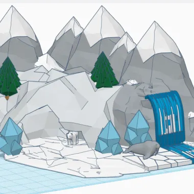 Ice mountain scene-0
