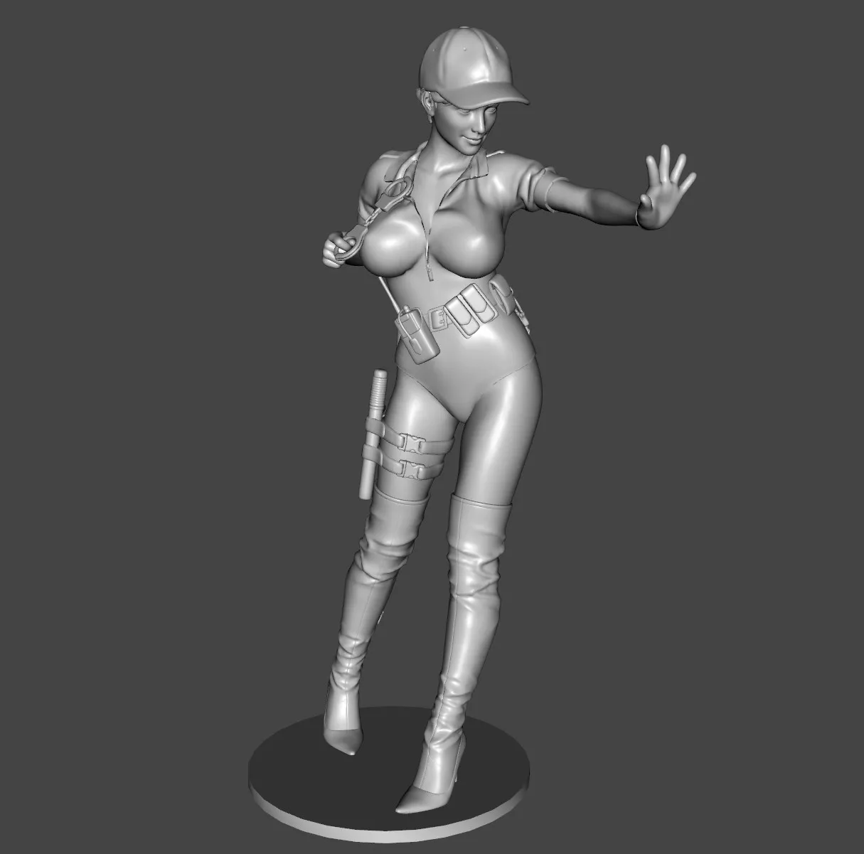 3D развратная Characters & Creatures STL загрузка - Сексуальная женщина-полицейский -  Edna Lab