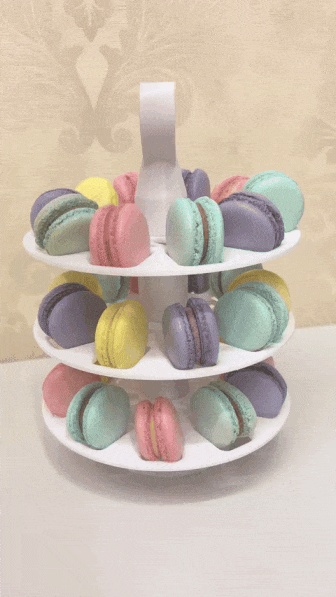 3-Tier Rotating Macaron Stand: Dessert Table Display-1