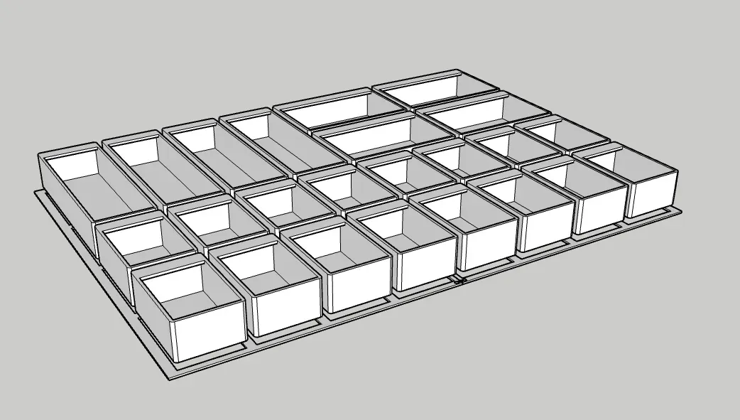 Hardware Boxes suit Trojan 26" 5 Drawer Tool Trolley Bunnos