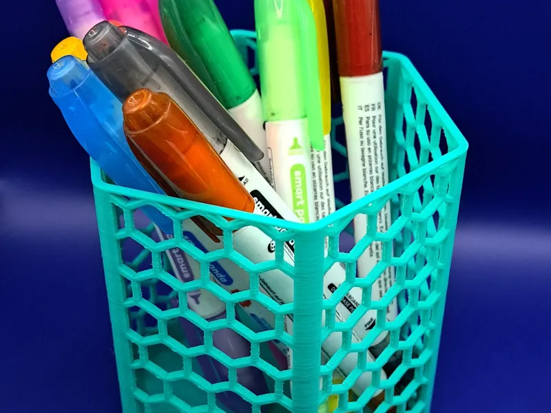 Hexagon pen holder