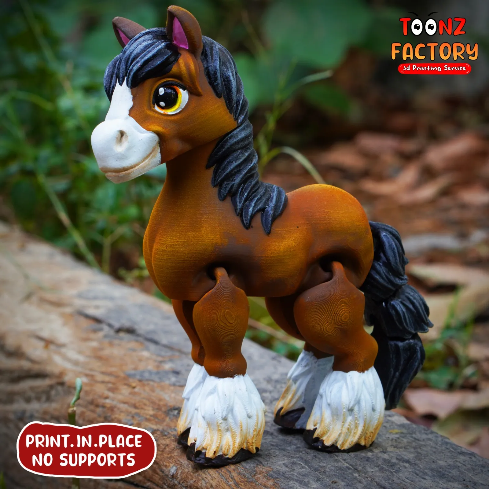 PRINT IN PLACE CUTE FLEXI CLYDESDALE HORSE