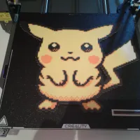 Pikachu, Pixel Art, 3 filament changes-3