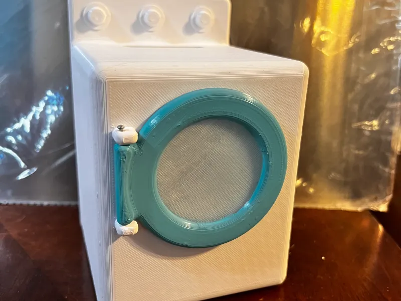 Washing machine piggy bank.  Penny bank