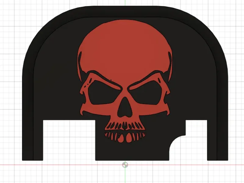 engraved skull slide plate