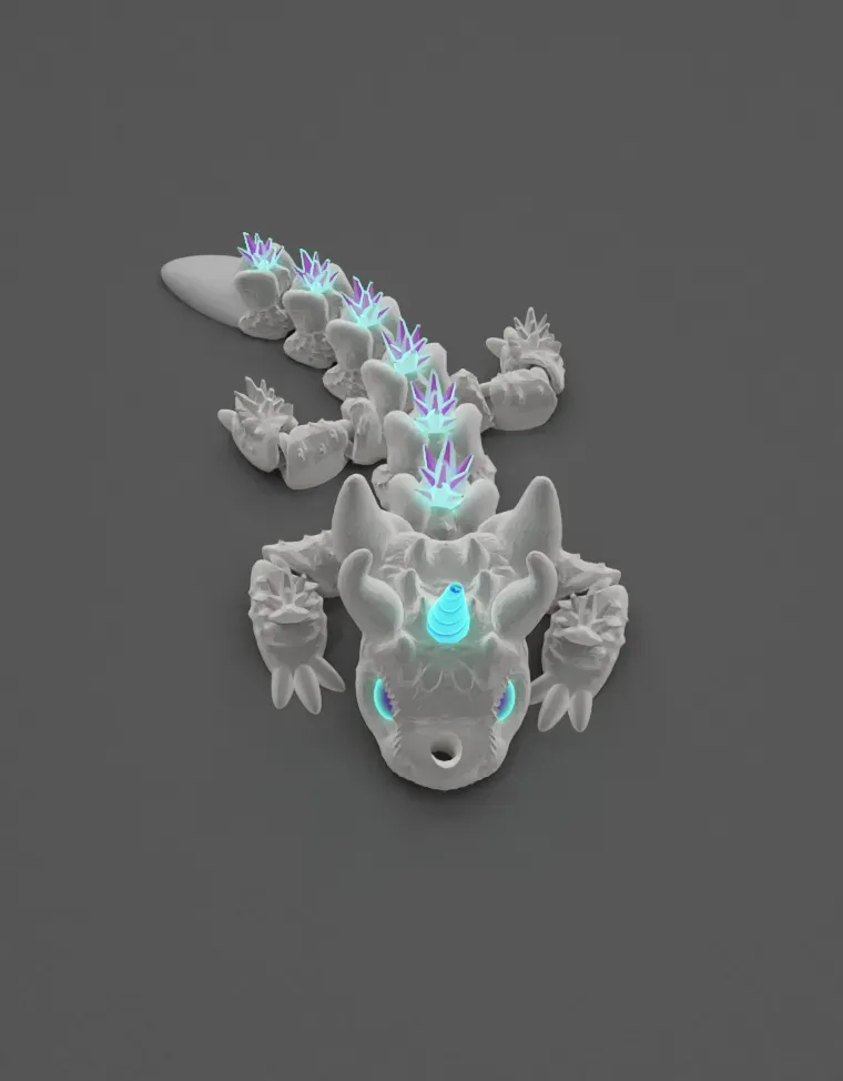 Articulated Unicorn Dragon Keychain Print-in-Place
