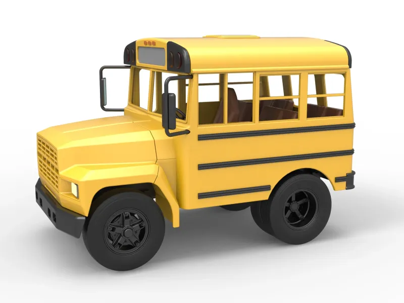 Fun short School bus Scale 1:25