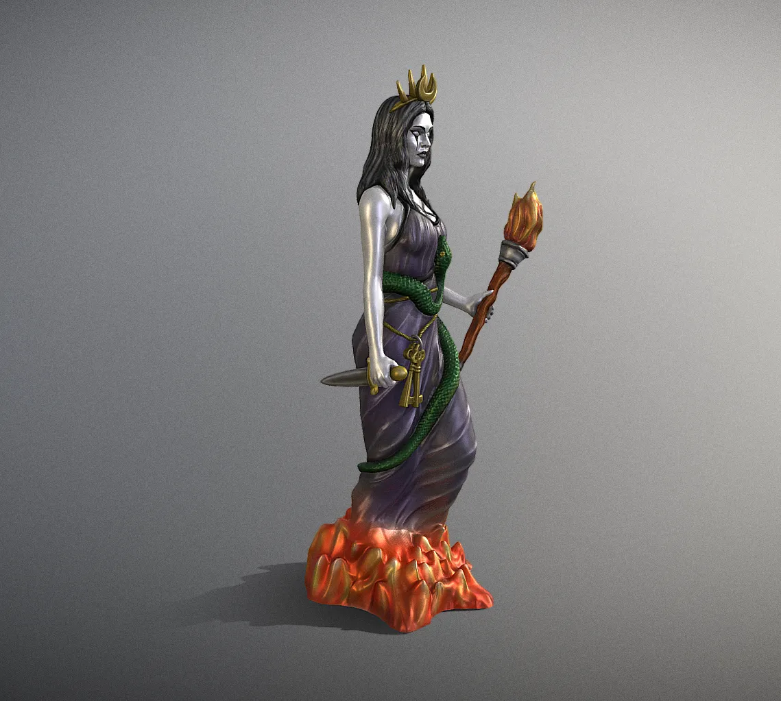 Hecate goddess statue 3D printable model