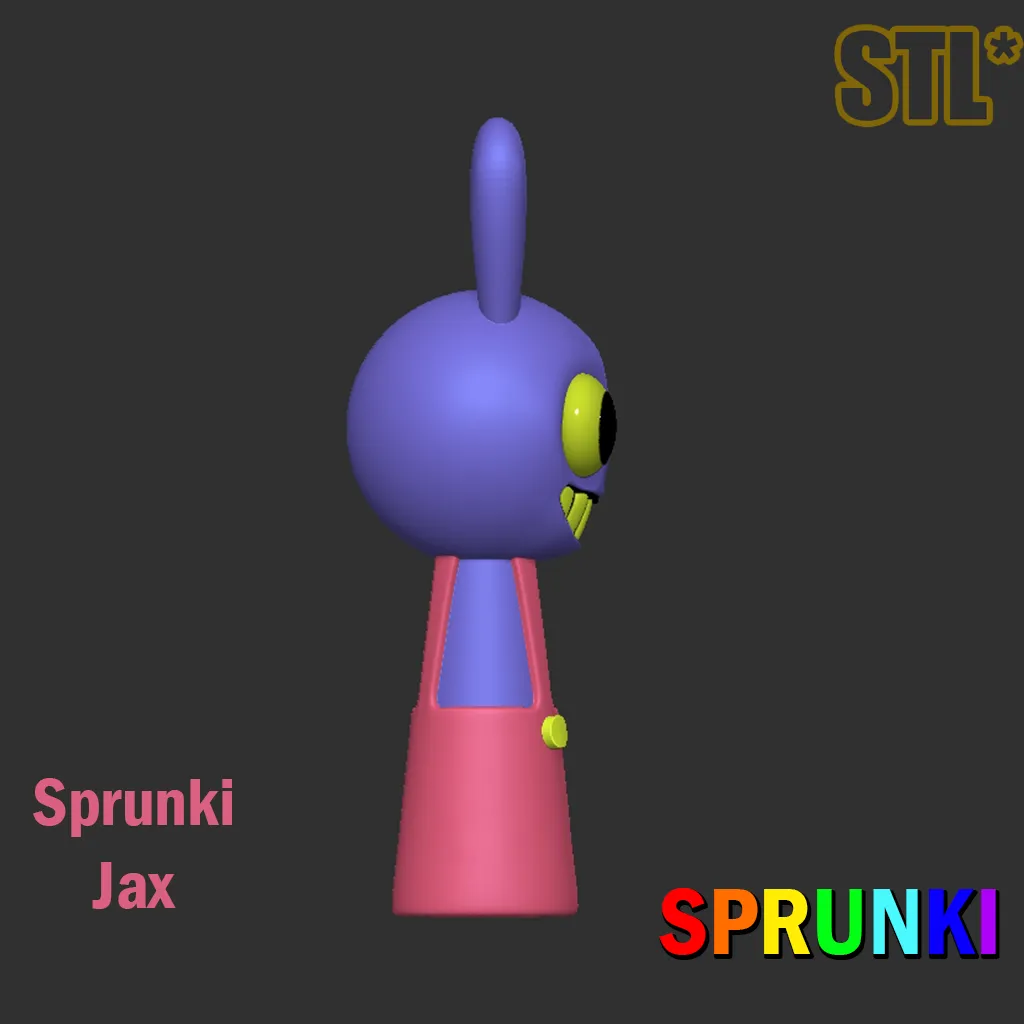 Sprunki Incredibox Jax STL 3D Character Fanart